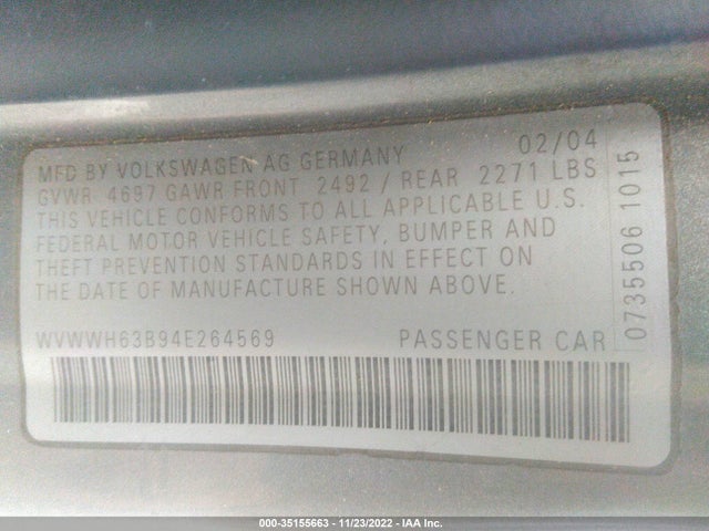WVWWH63B94E264569 Volkswagen Passat Wagon Glx