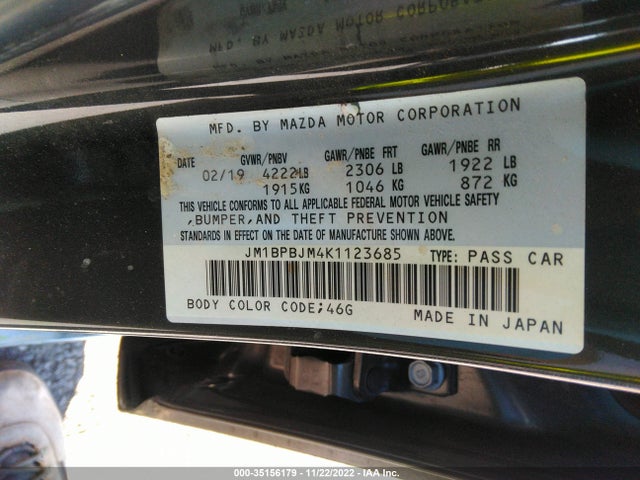 2019 Mazda 3, VIN: JM1BPBJM4K1123685