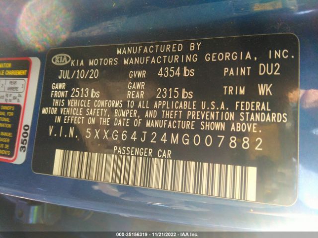 5XXG64J24MG007882 KIA K5 Gt-line