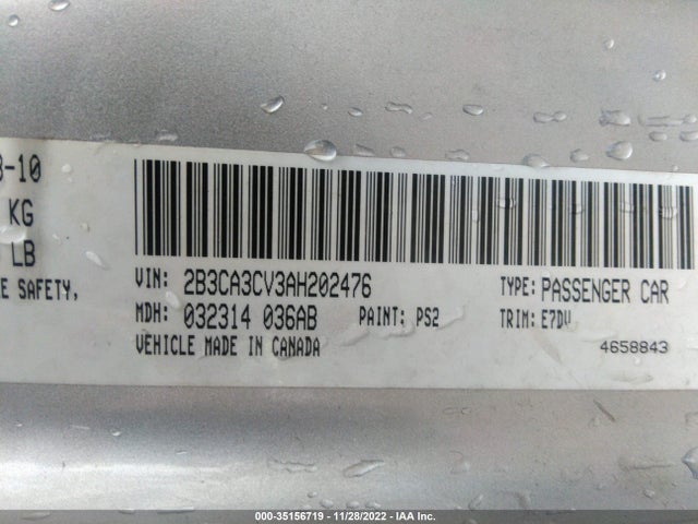 Dodge Charger Sxt 2010 2B3CA3CV3AH202476 Image 10