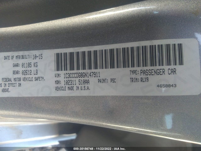 2016 Chrysler 200, VIN: 1C3CCCDG8GN147911