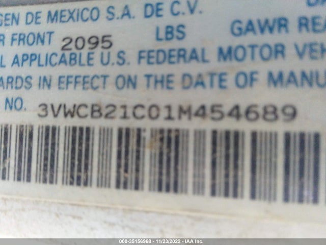 Volkswagen New Beetle 2001 3VWCB21C01M454689 Image 10