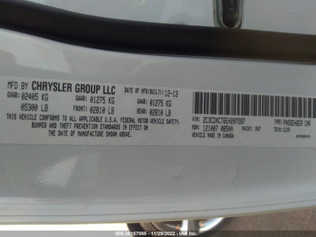 2014 DODGE CHARGER RT MAX VIN: 2C3CDXCT6EH207287