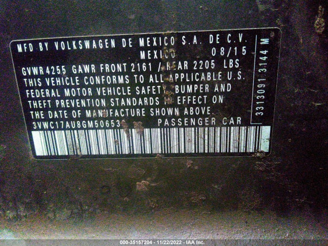 3VWC17AU8GM506538 Volkswagen Golf Sportwagen Tsi S