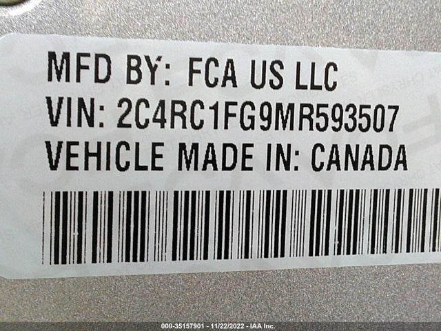 2C4RC1FG9MR593507 Chrysler Pacifica Touring