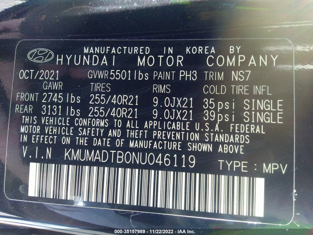2022 Genesis GV70, VIN: KMUMADTB0NU046119