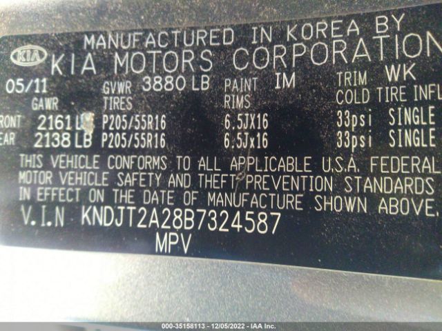 KNDJT2A28B7324587 KIA SOUL +