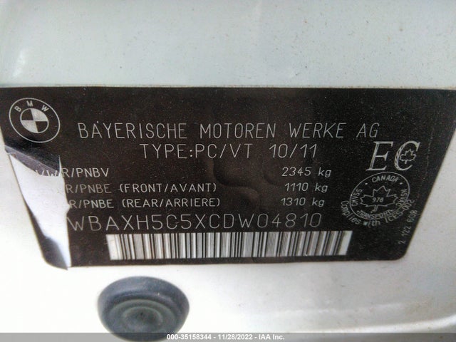 BMW 5 Series 528i Xdrive 2012 WBAXH5C5XCDW04810 Image 10