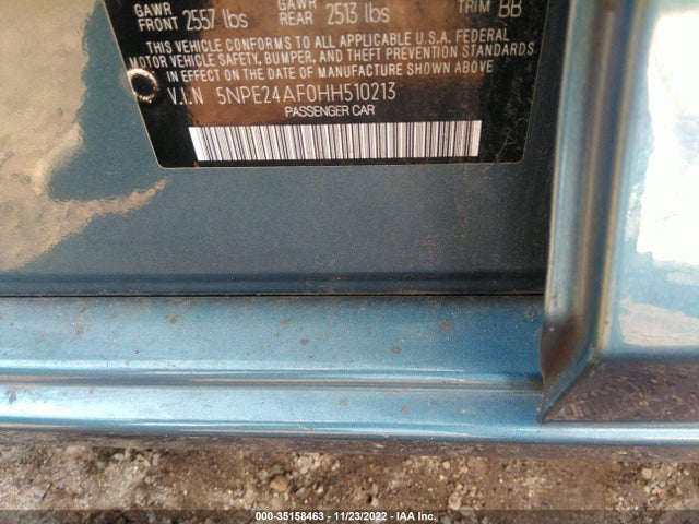 Hyundai Sonata 2.4l 2017 5NPE24AF0HH510213 Image 10