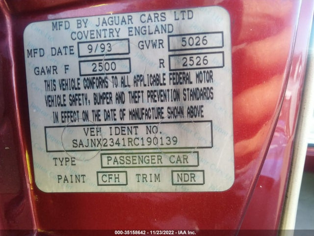SAJNX2341RC190139 Jaguar XJS 2+2