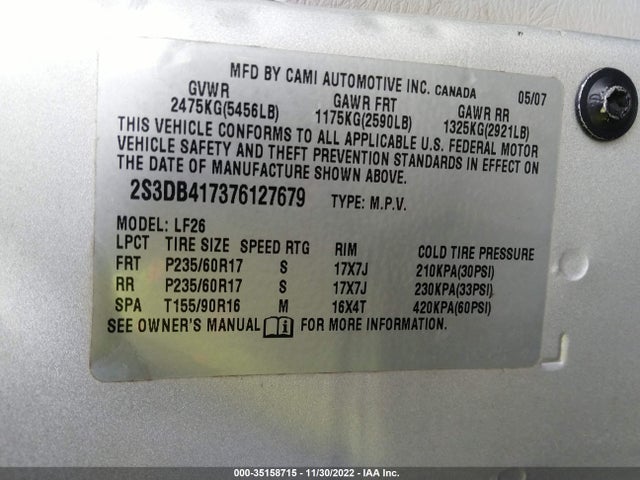2S3DB417376127679 Suzuki XL7 LUXURY