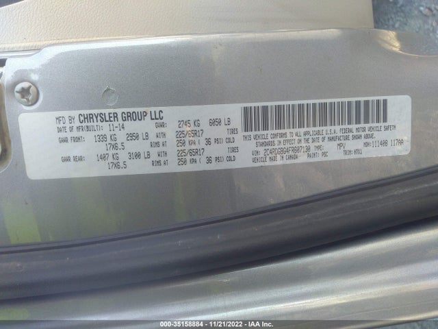 2015 Dodge Grand Caravan, VIN: 2C4RDGBG4FR607130