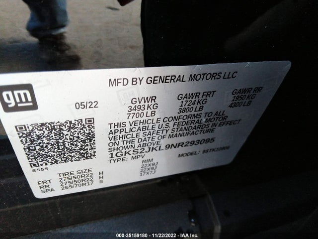 GMC YUKON XL DENALI 2022 1GKS2JKL9NR293095 Image 9