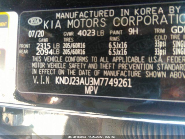 KNDJ23AU3M7749261 KIA SOUL LX
