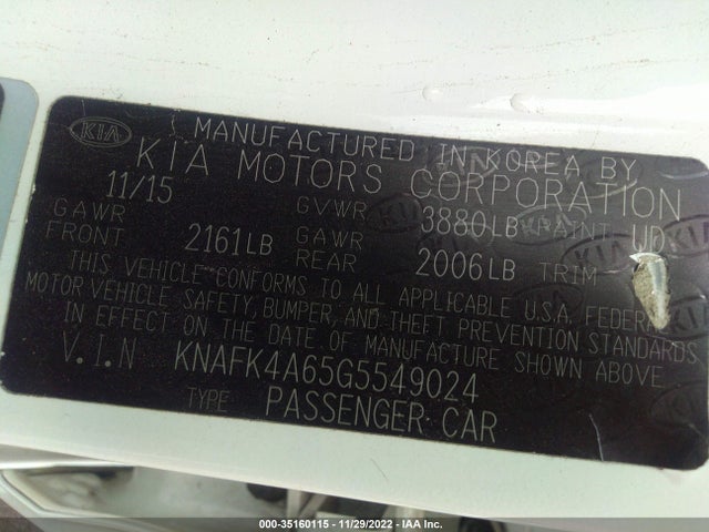 2016 Kia Forte, VIN: KNAFK4A65G5549024