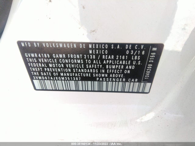 3VWD67AJXGM351387 Volkswagen Jetta Sedan 1.4t Se W/connectivity