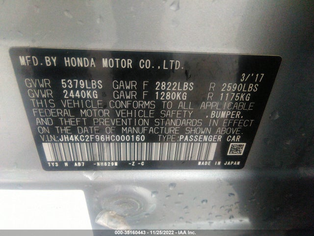 2017 Acura RLX, VIN: JH4KC2F96HC000160