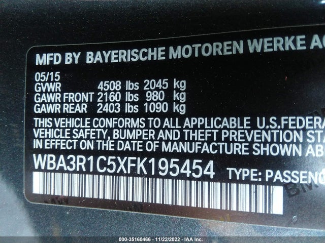 BMW 4 Series 435i 2015 WBA3R1C5XFK195454 Image 9