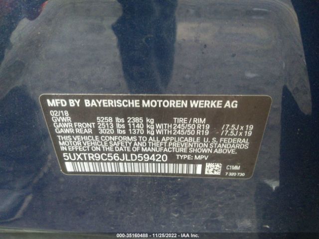 5UXTR9C56JLD59420 BMW X3