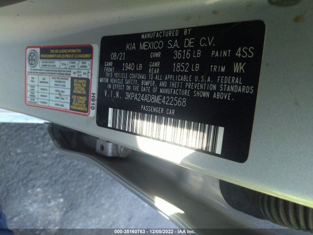 2021 Kia Rio, VIN: 3KPA24AD8ME422568