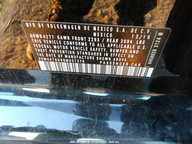 2016 Volkswagen GTI, VIN: 3VW447AU8GM037379