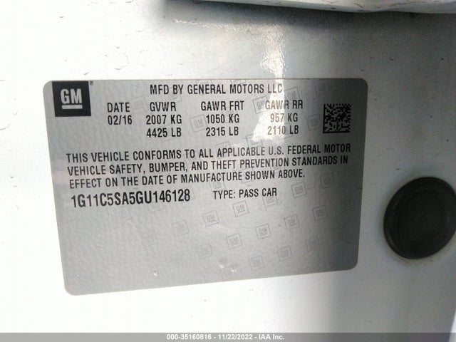 Chevrolet Malibu Limited Lt 2016 1G11C5SA5GU146128 Image 11