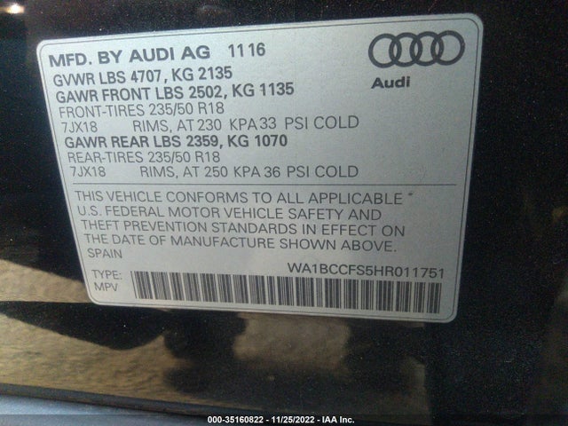 Audi Q3 2017 WA1BCCFS5HR011751 Image 10
