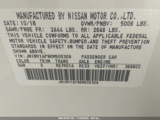 2019 Infiniti Q70, VIN: JN1BY1AP9KM505309