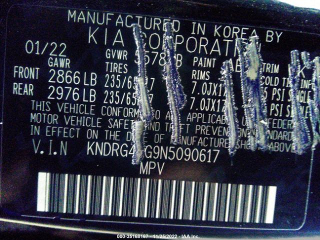 KNDRG4LG9N5090617 KIA Sorento Hybrid S