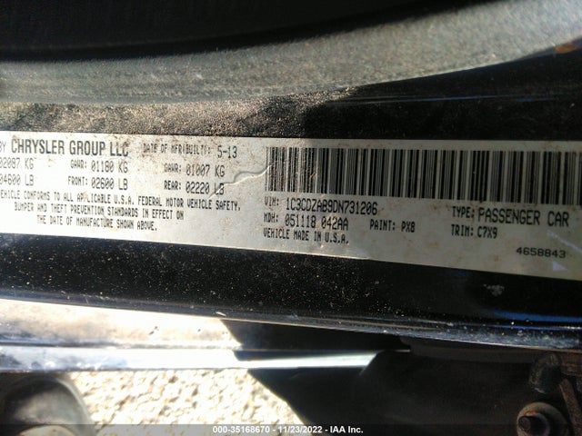 Dodge AVENGER SE 2013 1C3CDZAB9DN731206 Image 11