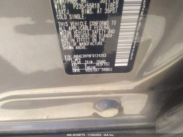 2015 Nissan Quest, VIN: JN8AE2KP8F9124263