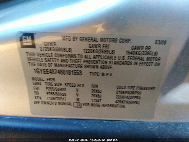 Cadillac Srx Awd 2008 1GYEE437480181553 Image 10