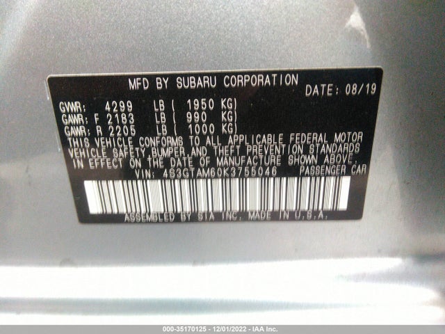 4S3GTAM60K3755046 Subaru Impreza Sport