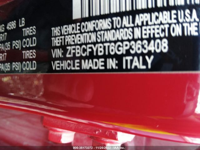 ZFBCFYBT6GP363408 Fiat 500X