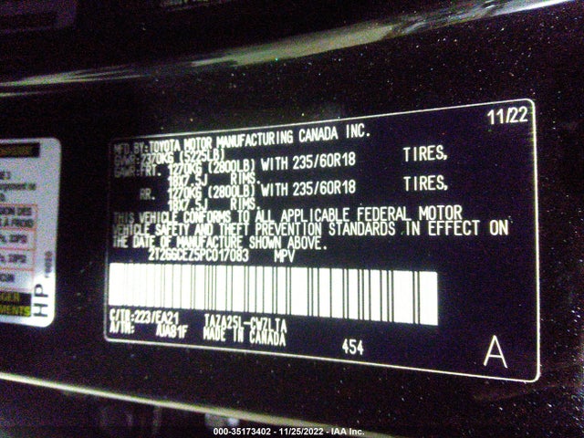 2023 LEXS NX VIN: 2T2GGCEZ5PC017083