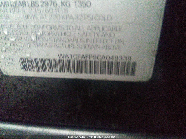 WA1CFAFP9CA049339 Audi Q5 2.0t Premium