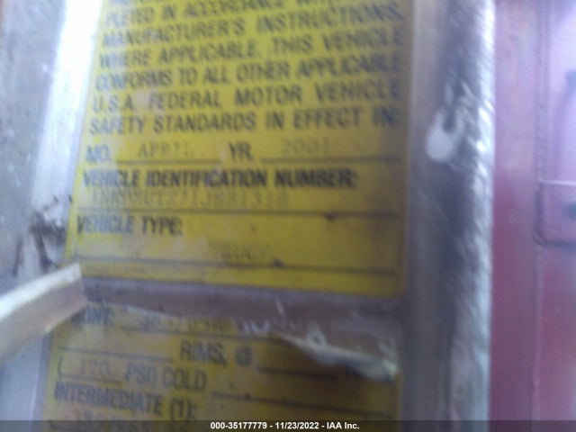2001 KENWORTH CONSTRUCTION T800 VIN: 1NKDXUTX71J881318