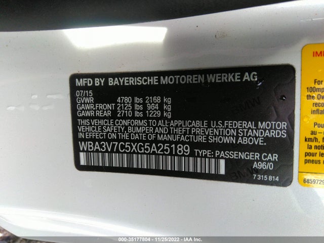 2016 BMW 4 Series, VIN: WBA3V7C5XG5A25189