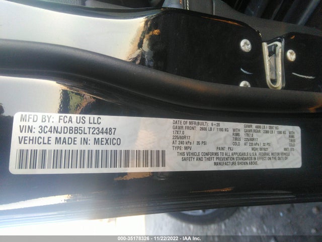 Jeep Compass Latitude W/sun/safety Pkg 2020 3C4NJDBB5LT234487 Image 9