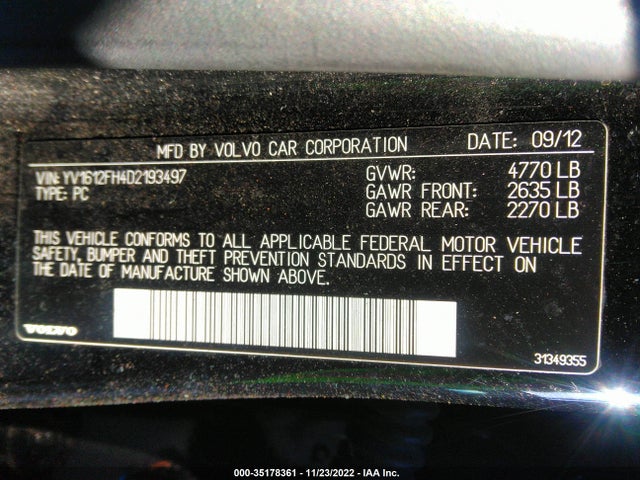 YV1612FH4D2193497 Volvo S60