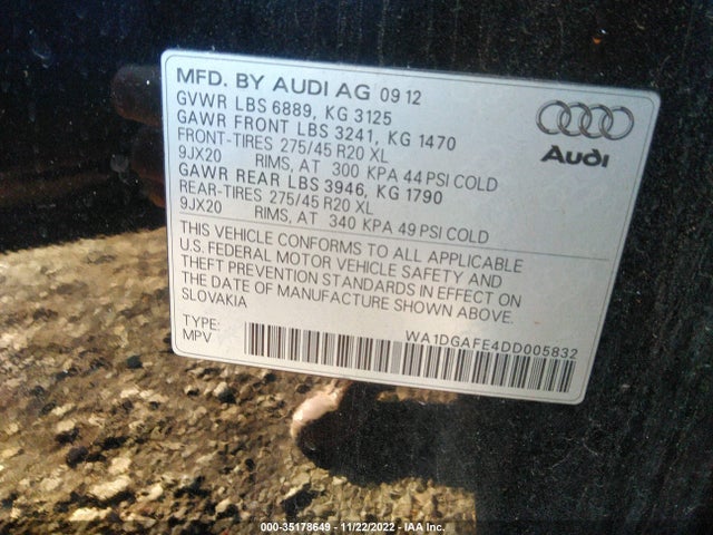 WA1DGAFE4DD005832 Audi Q7 3.0t S Line Prestige