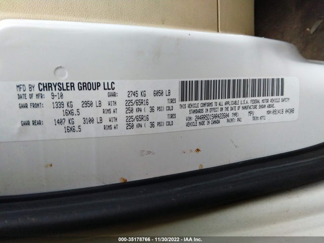 2A4RR5D15AR422604 Chrysler Town & Country Touring