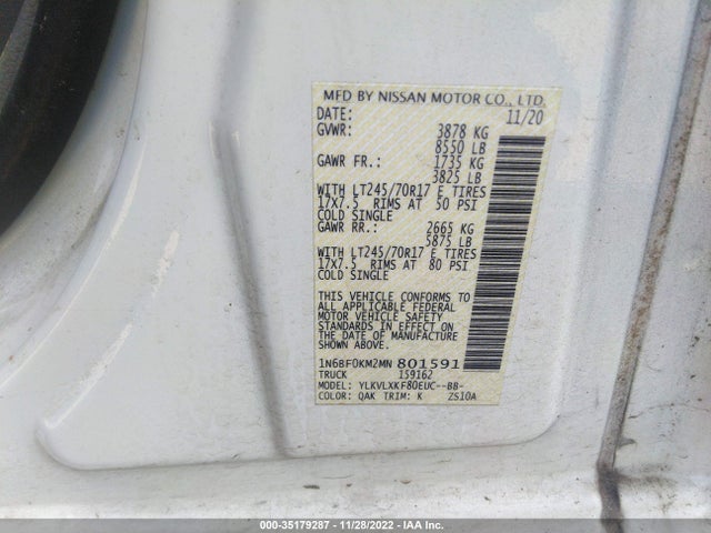 2021 Nissan NV, VIN: 1N6BF0KM2MN801591