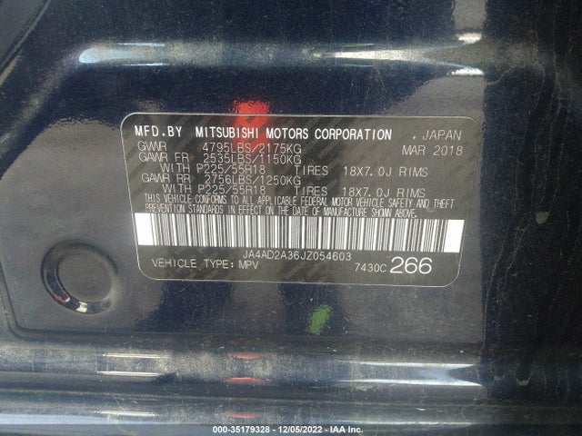 JA4AD2A36JZ054603 Mitsubishi Outlander Es