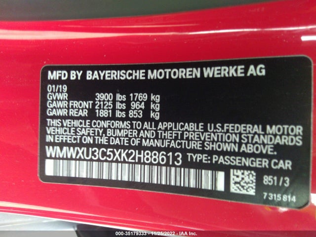 2019 Mini Hardtop, VIN: WMWXU3C5XK2H88613