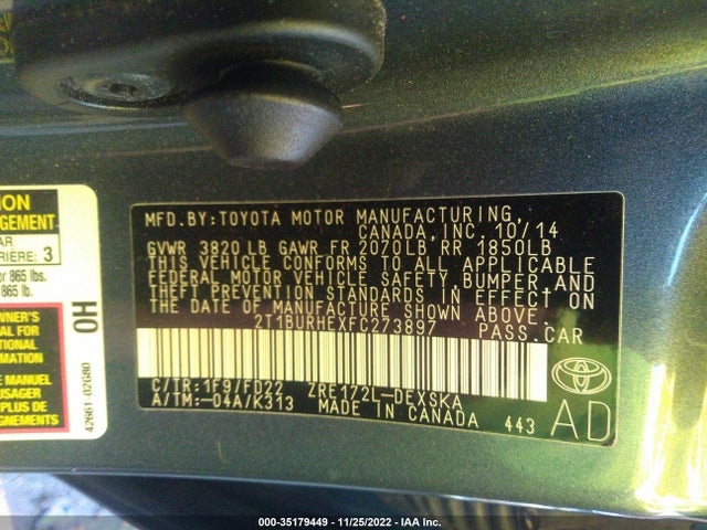 Toyota Corolla S Plus 2015 2T1BURHEXFC273897 Image 9
