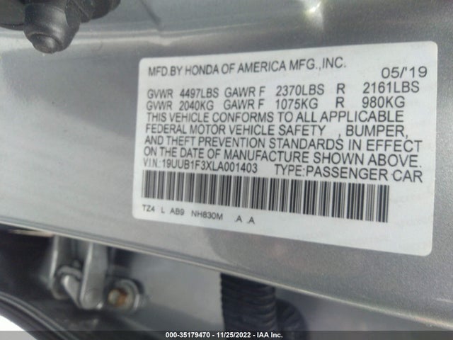 2020 Acura TLX, VIN: 19UUB1F3XLA001403