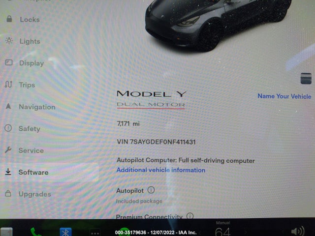 Tesla Model Y Performance 2022 7SAYGDEF0NF411431 Image 8