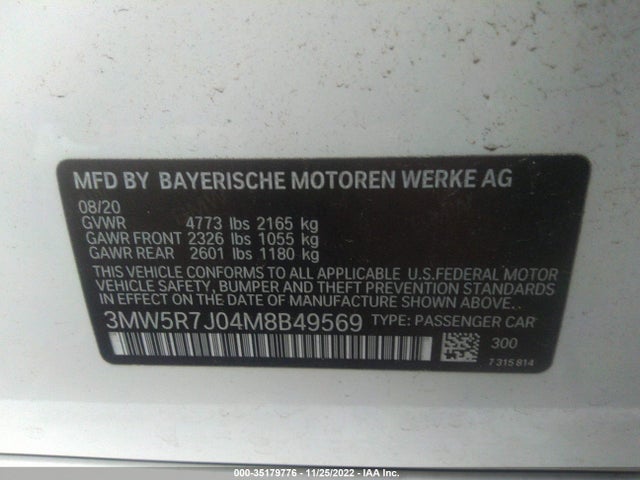BMW 3 Series 330i Xdrive 2021 3MW5R7J04M8B49569 Image 9