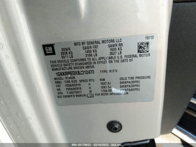 1GKKRREDXBJ212470 GMC Acadia Slt1
